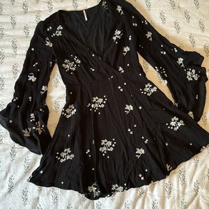 Free People ice skater style dress with beautiful bell sleeves